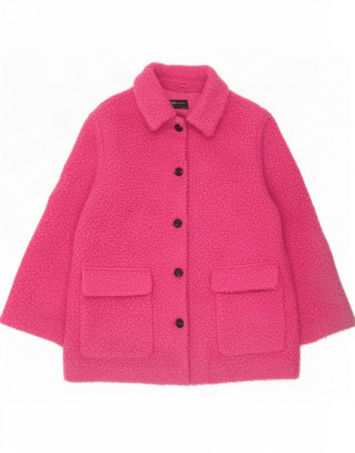 Soprabito in pile da donna Marks & Spencer UK 14 grande poliestere rosa