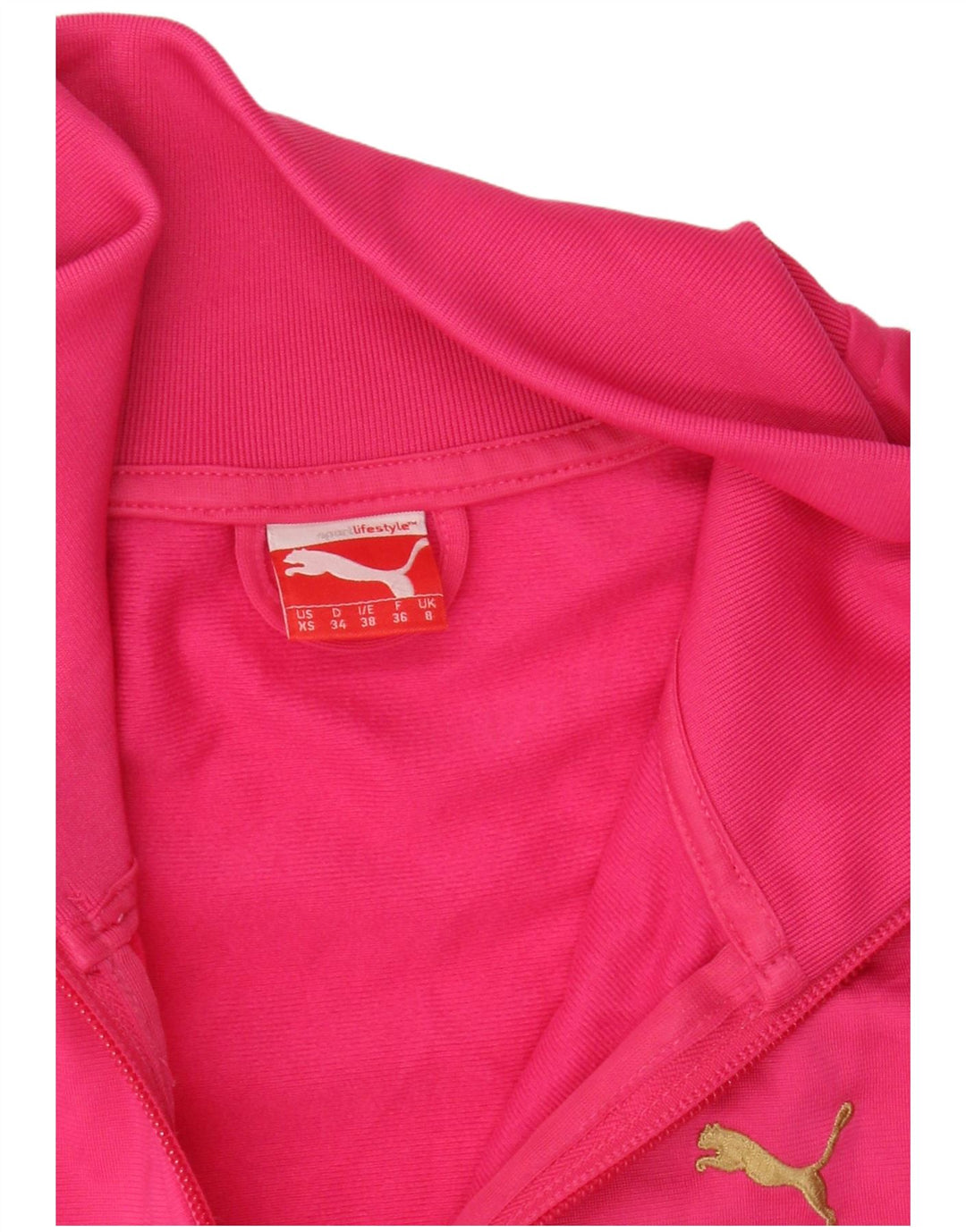 PUMA Womens Tracksuit Top Jacket UK 8 Small  Pink Colourblock Polyester