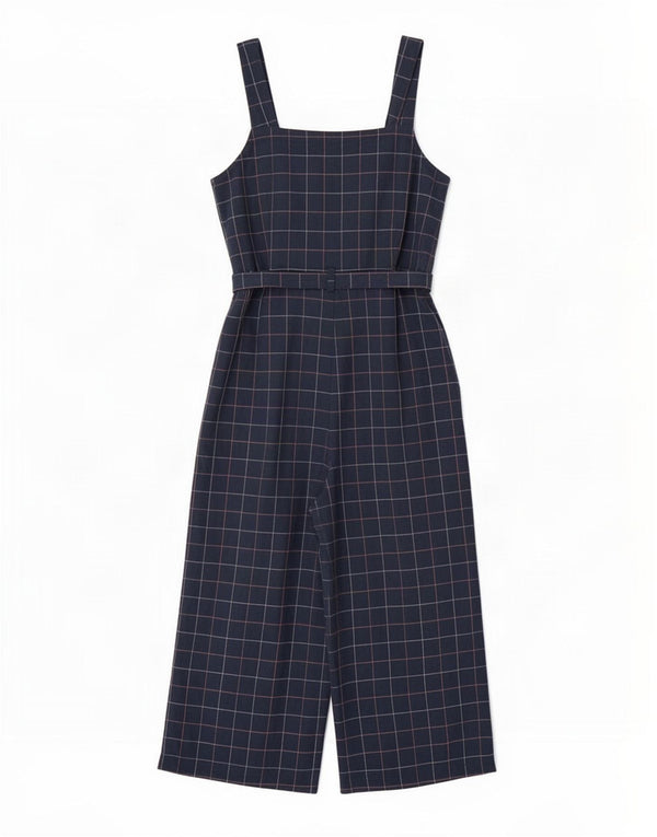 Tuta da donna Petite Seasalt Cornwall UK 12 Cotone medio a quadri blu navy