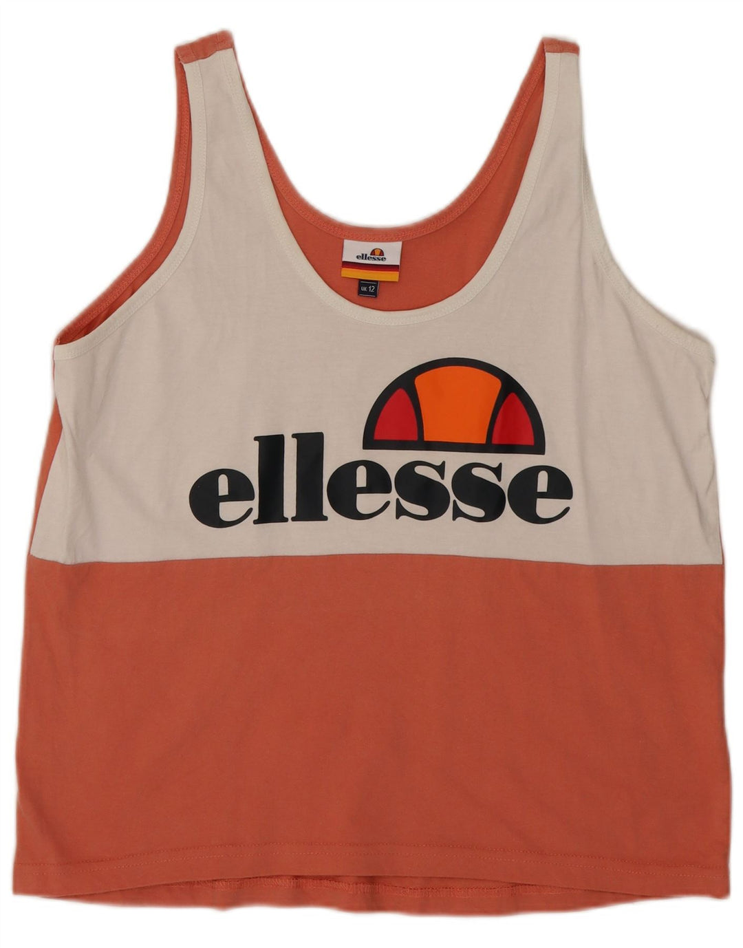 Canotta grafica da donna Ellesse UK 12 Cotone color block arancione medio