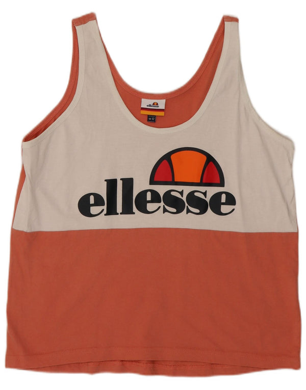 Canotta grafica da donna Ellesse UK 12 Cotone color block arancione medio