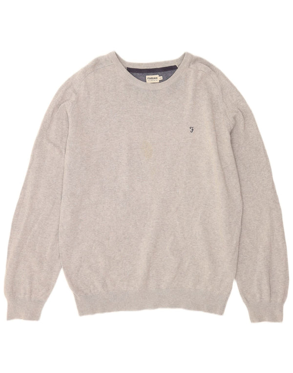 Maglione da uomo con scollo a barca Farah 2XL cotone grigio