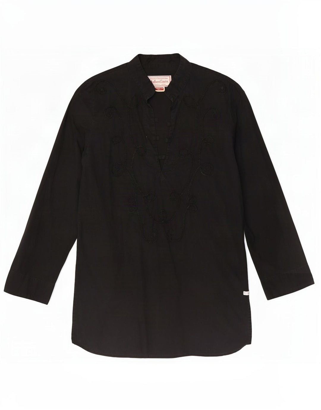 Top tunica a maniche lunghe da donna Marlboro Classics UK 14 Medium Black Paisley