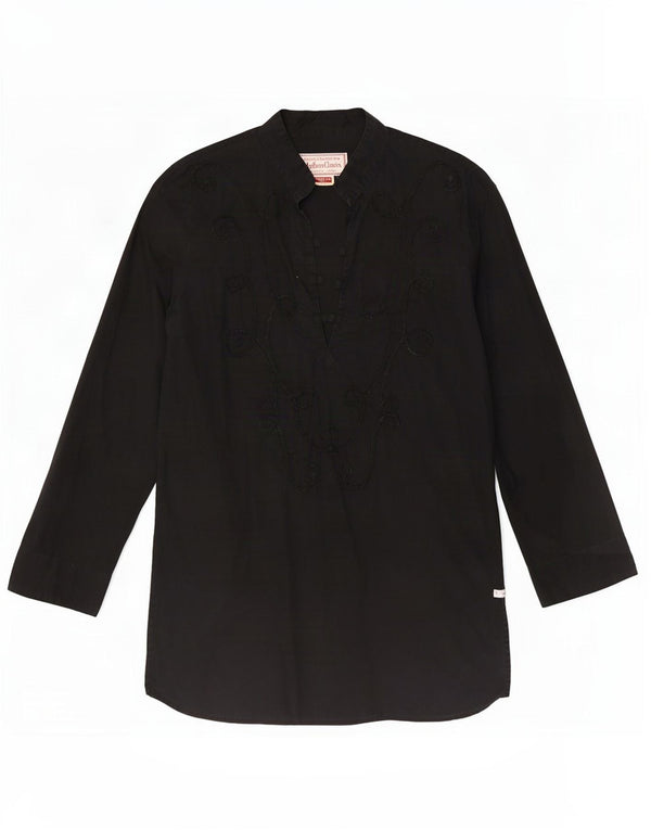Top tunica a maniche lunghe da donna Marlboro Classics UK 14 Medium Black Paisley