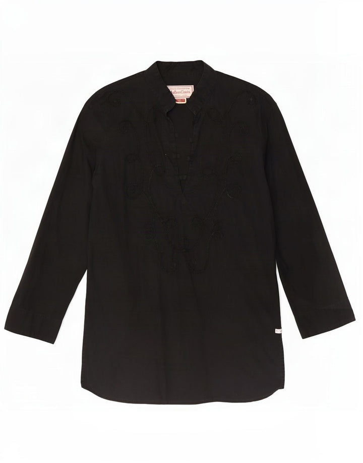 Top tunica a maniche lunghe da donna Marlboro Classics UK 14 Medium Black Paisley