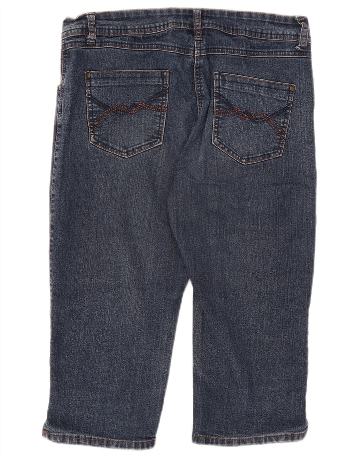 Bermuda in denim da donna M&Co UK 12 medio W32 cotone blu