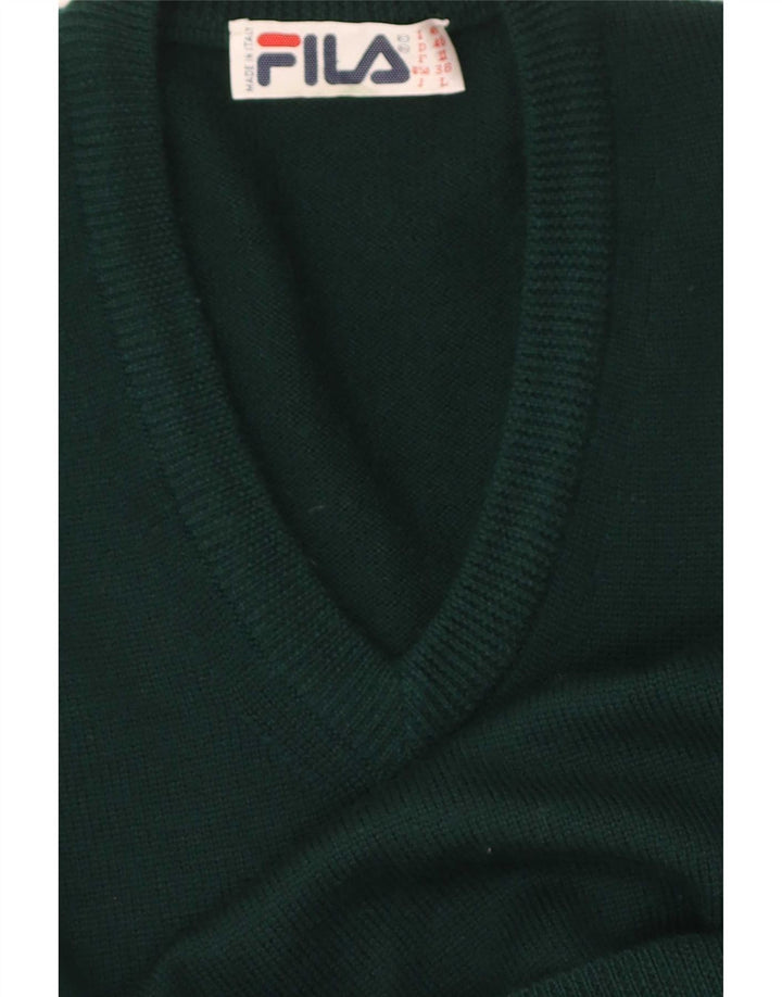 Maglione Fila Uomo Regular Fit con scollo a V IT 48 Verde medio