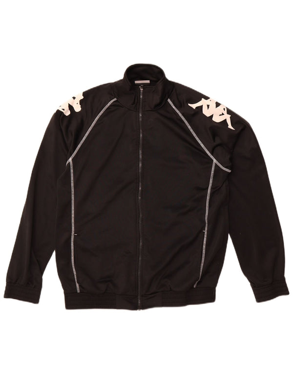 Giacca da tuta grafica da uomo Kappa, poliestere nero medio