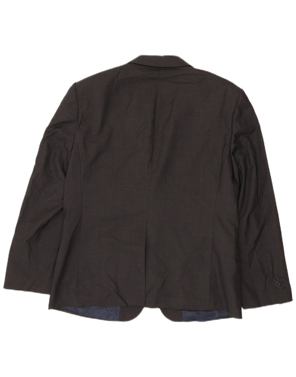 Giacca blazer da uomo a 2 bottoni Ted Baker UK 38 Lana grigio medio