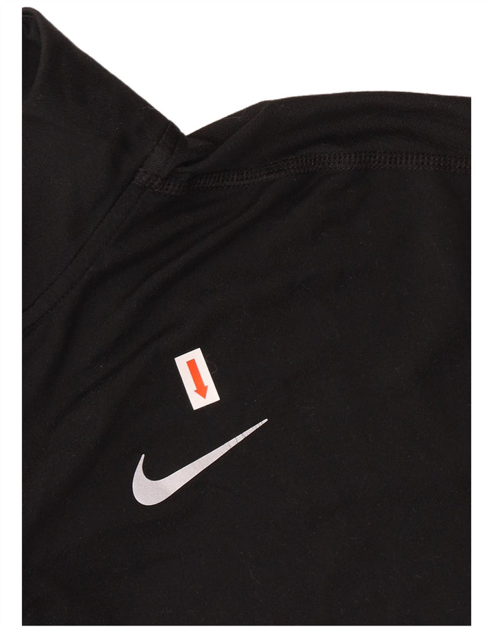 NIKE Top da tuta pullover con zip e collo Dri Fit da donna UK 10 Small Nero