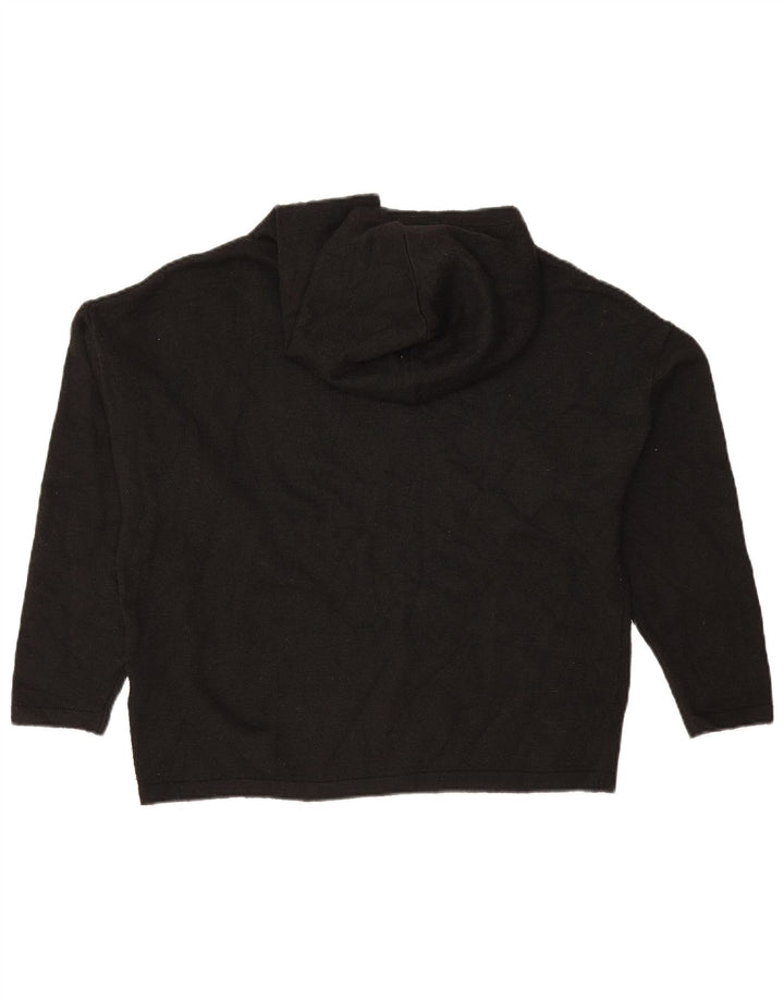 JACK WILLS maglione con cappuccio da donna UK 8 piccolo poliestere nero