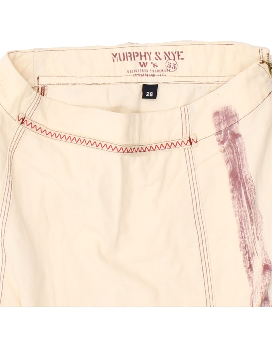 MURPHY & NYE Womens A-Line Skirt W26 Small Off White Vintage Murphy & Nye and Second-Hand Murphy & Nye from Messina Hembry 