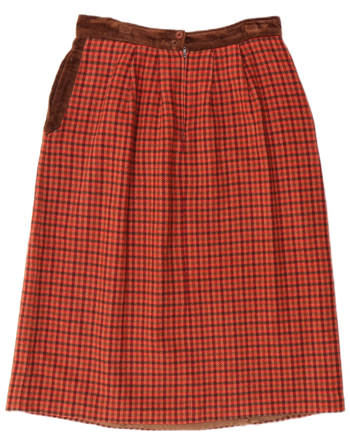 VALENTINO Gonna da donna a trapezio Miss V W30 rossa media in lana pied de poule