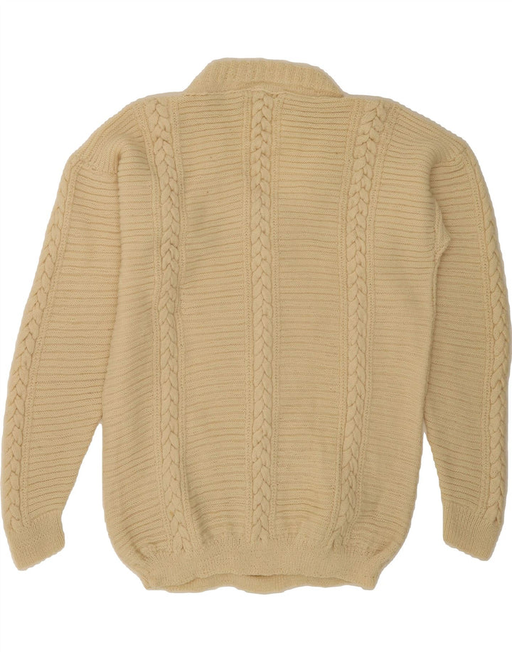 VINTAGE Womens V-Neck Jumper Sweater UK 16 Large Beige Vintage Vintage and Second-Hand Vintage from Messina Hembry 