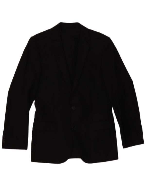 Giacca blazer da uomo a 2 bottoni Hugo Boss UK 44 XS lana nera