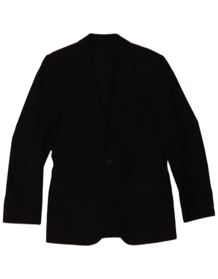 Giacca blazer da uomo a 2 bottoni Hugo Boss UK 44 XS lana nera