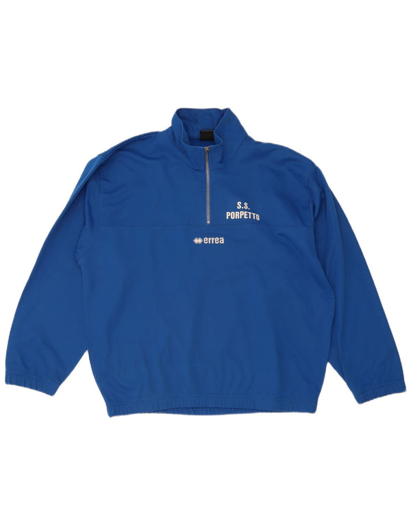Errea Maglia da ginnastica da uomo con zip sul collo, taglia grande, blu