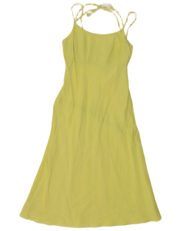 Vestito estivo regolare da donna Benetton UK 12 giallo medio