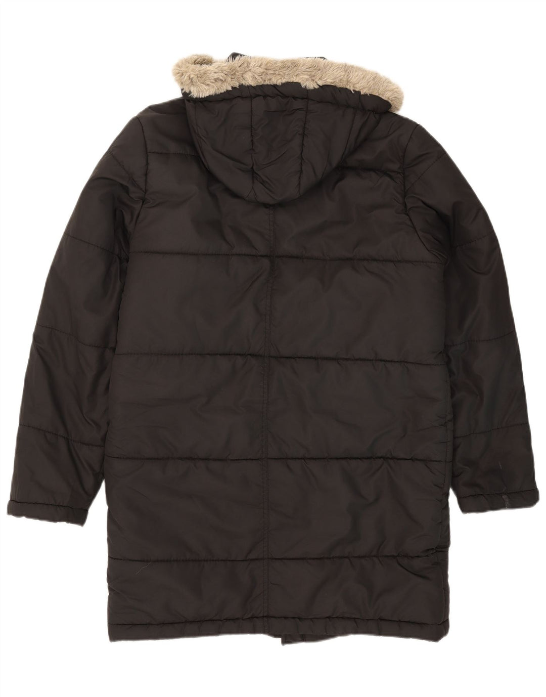 Cappotto imbottito con cappuccio da uomo Zara UK 42 XL poliestere nero