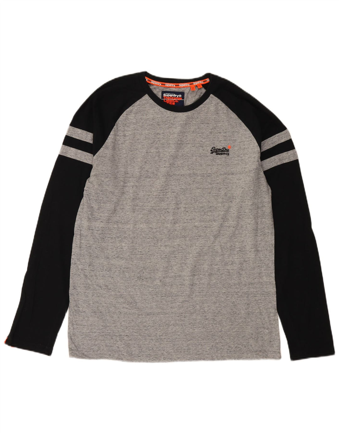 Top da uomo a maniche lunghe Superdry XL grigio color block