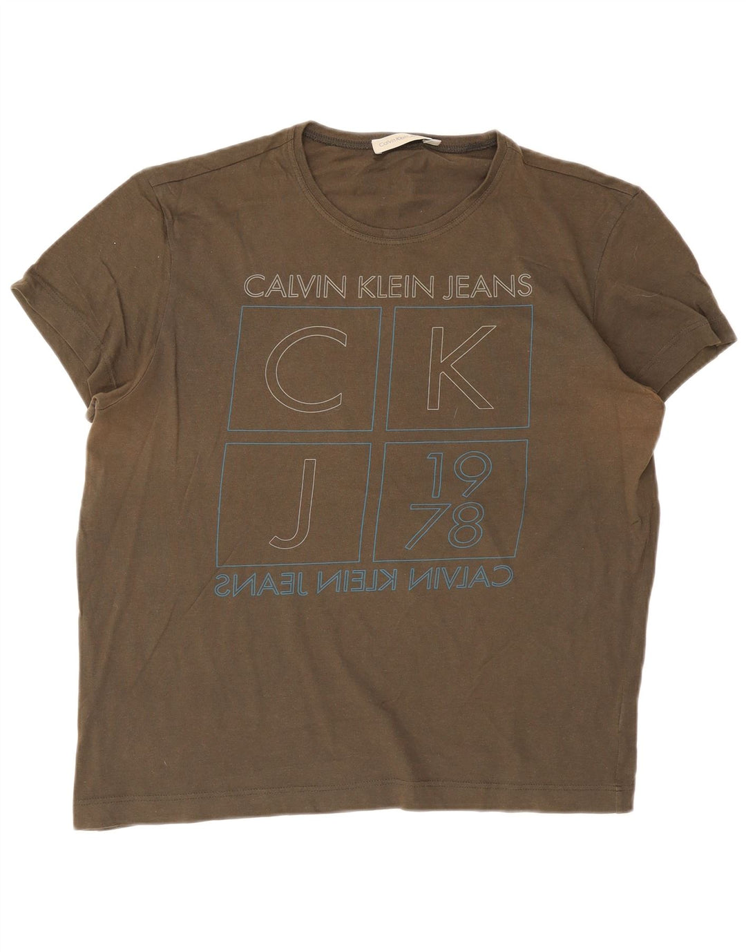 Maglietta grafica da uomo Calvin Klein Top 2XL Cachi