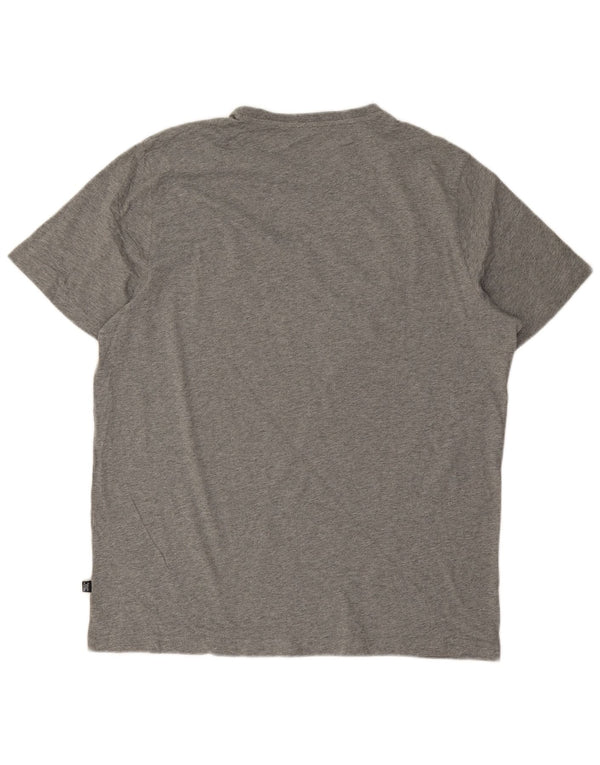 T-shirt grafica da uomo Puma Top XL in cotone chiazzato grigio