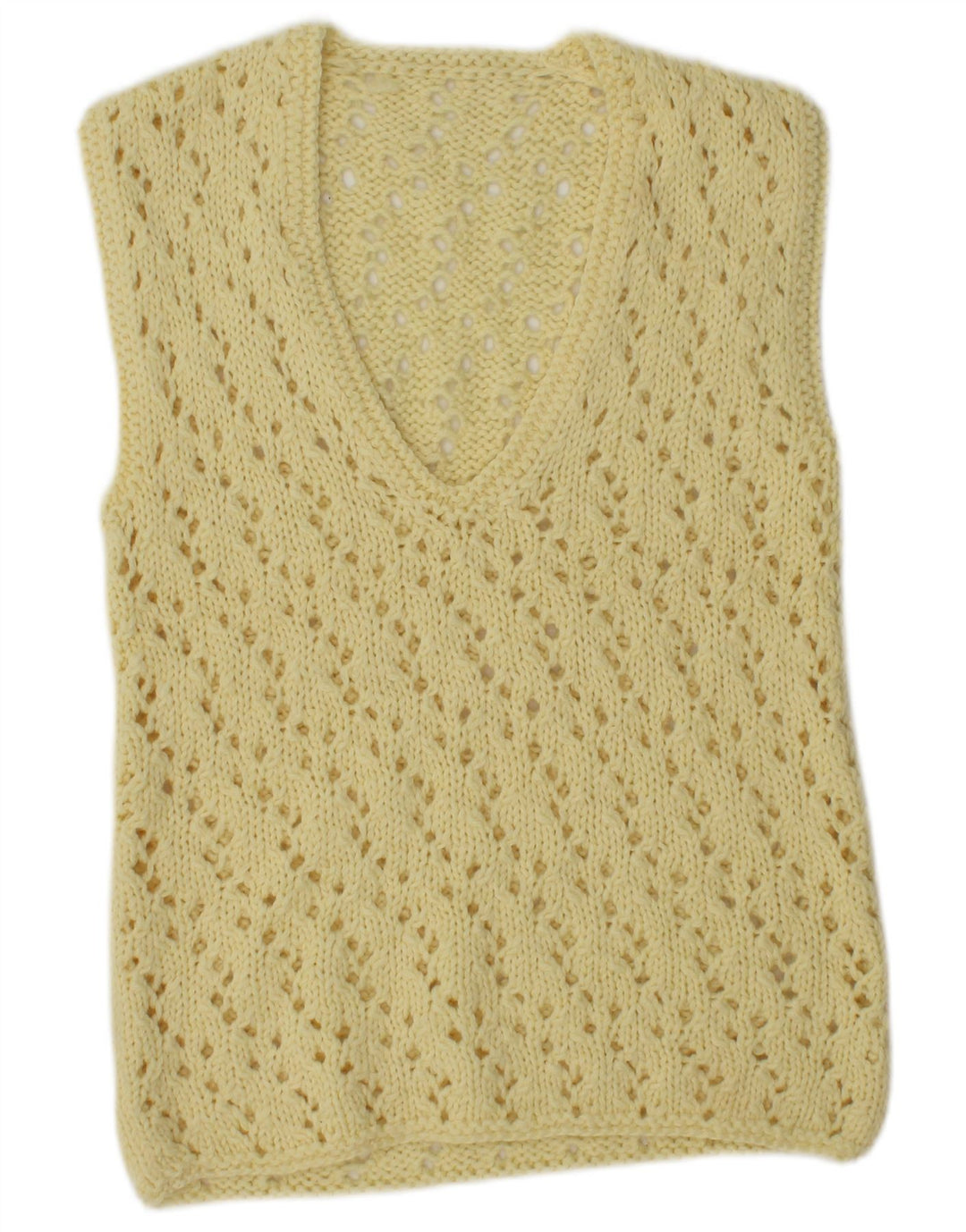 Canotta vintage da donna, canotta UK 12, colore giallo medio