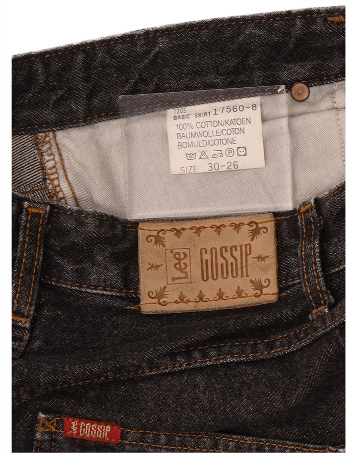 Gonna in denim da donna LEE W26 L24 in cotone nero