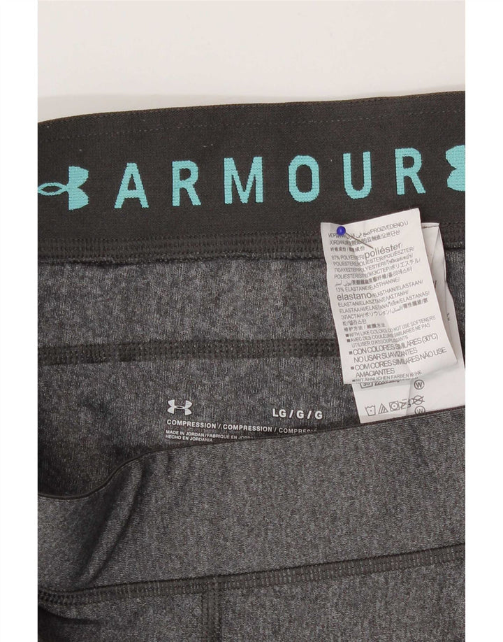 Leggings Capri da donna Under Armour UK 14 Poliestere geometrico grigio grande