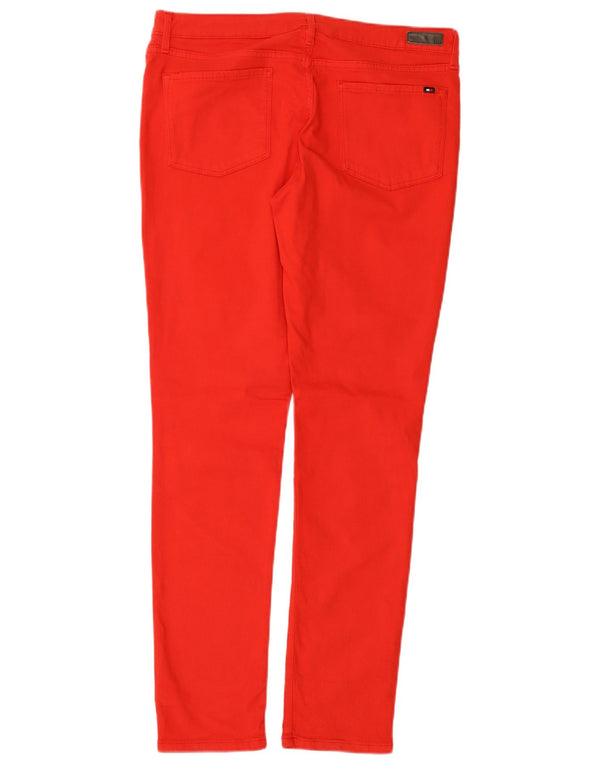 TOMMY HILFIGER Pantaloni casual skinny da donna W32 L32 cotone rosso