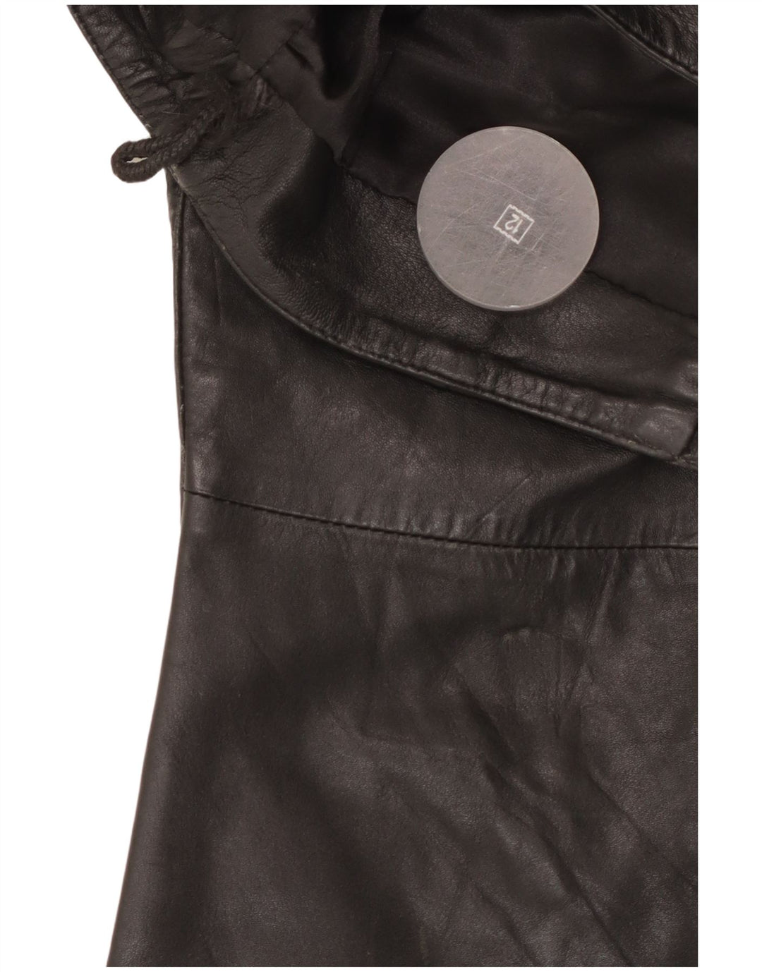 Pantaloni in pelle bootcut da donna VINTAGE UK 12 medi W30 L32 neri