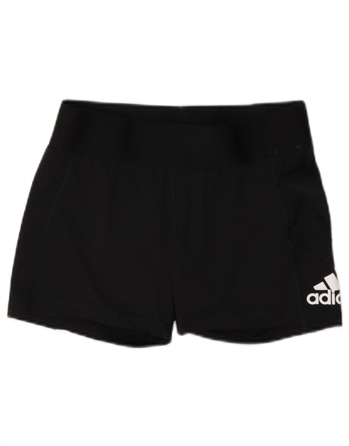 Pantaloncini sportivi grafici da donna Adidas UK 12 medio poliestere nero