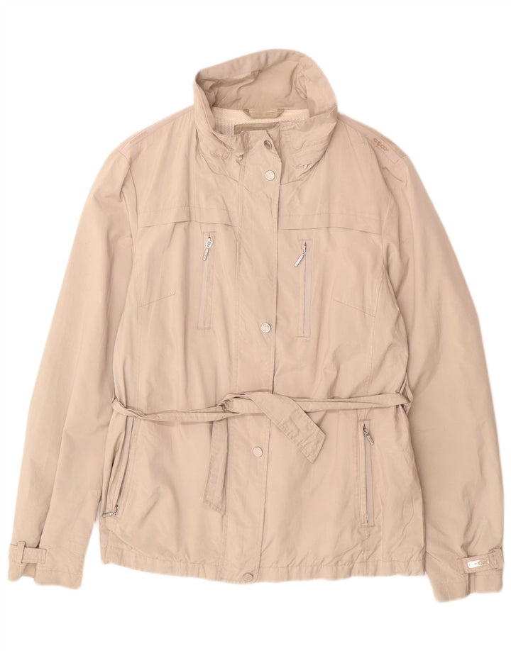 Geox Donna Respira Utility Giacca UK 14 Large Beige Poliestere