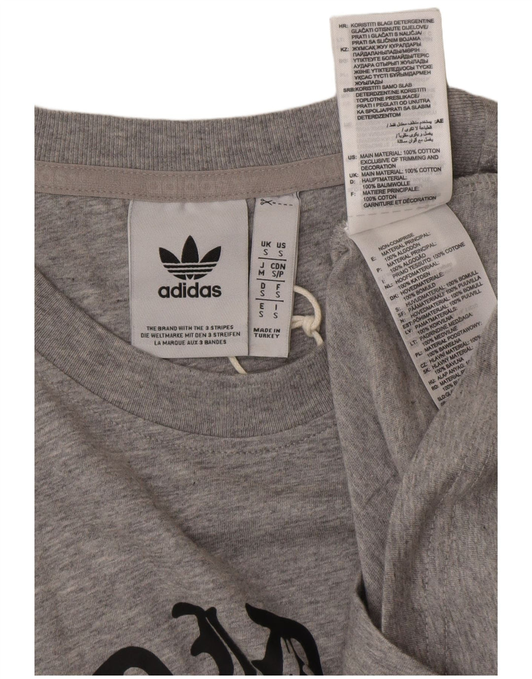 T-shirt grafica da uomo ADIDAS Top piccolo in cotone chiazzato grigio