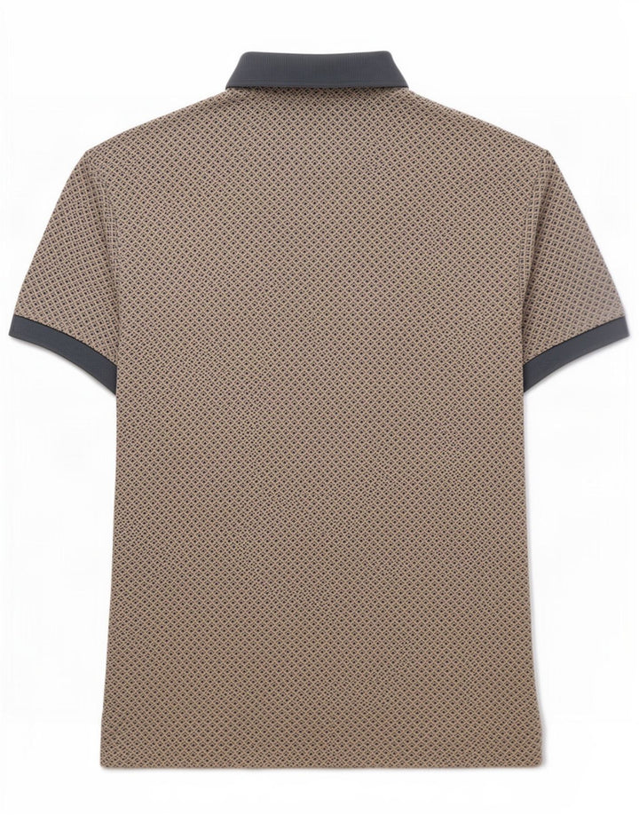 Polo da uomo Barbour grande in cotone geometrico grigio