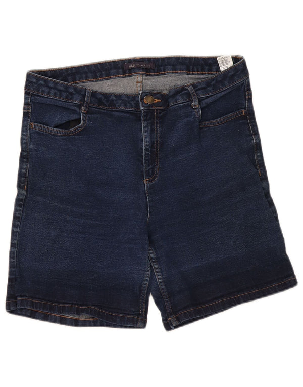Pantaloncini di jeans da donna Marks & Spencer UK 14 Large W34 Cotone blu navy