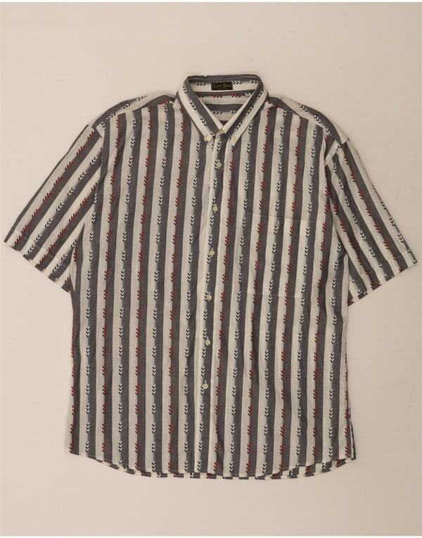 Camicia vintage da uomo a maniche corte taglia 43 a righe bianche grandi