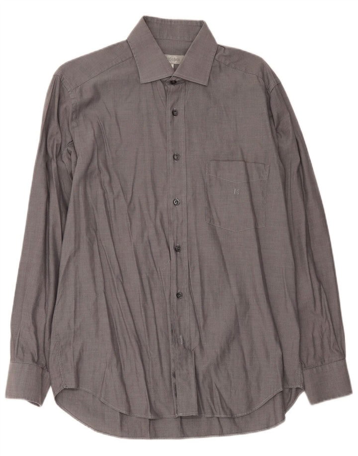 Camicia da uomo Enrico Coveri taglia 40 15 3/4 cotone grigio medio