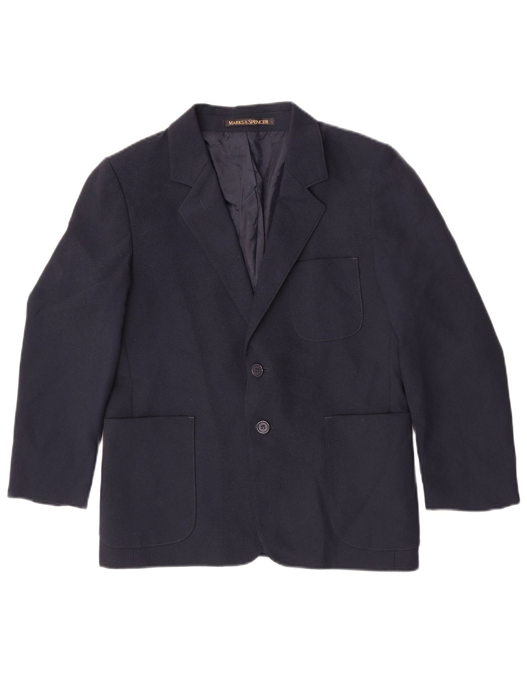 Giacca blazer a 2 bottoni Marks & Spencer per ragazzi 10-11 anni in poliestere blu navy