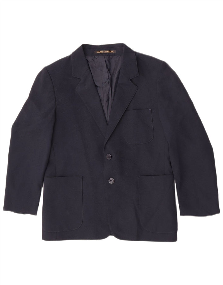 Giacca blazer a 2 bottoni Marks & Spencer per ragazzi 10-11 anni in poliestere blu navy