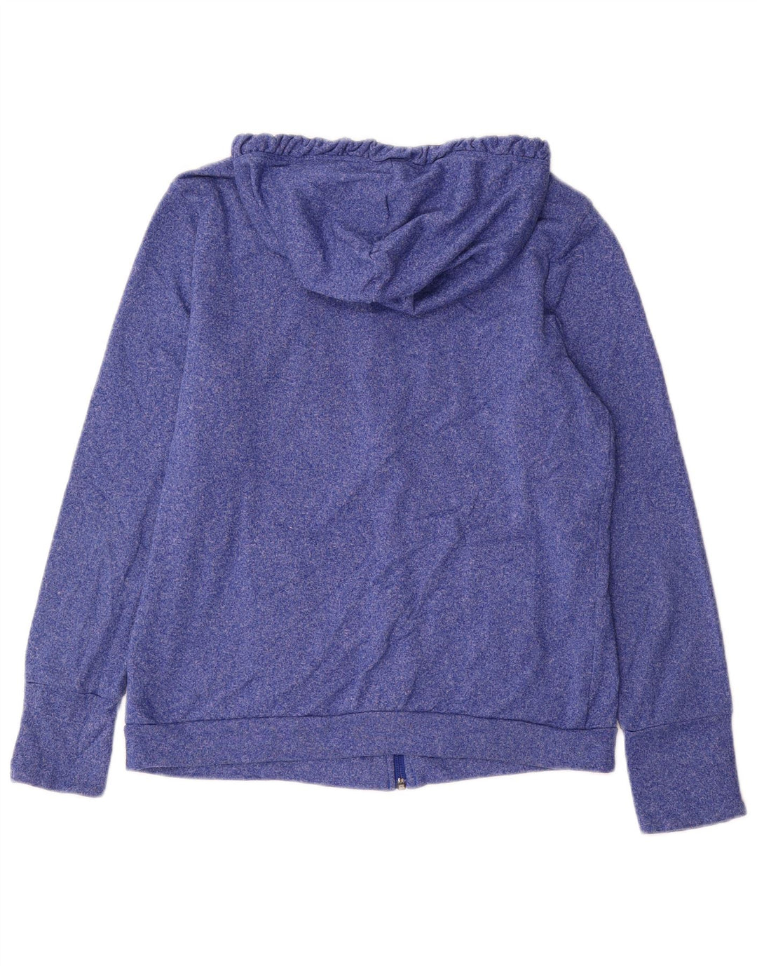 REEBOK Felpa con cappuccio e zip da donna UK 16/18 Large Blu Poliestere