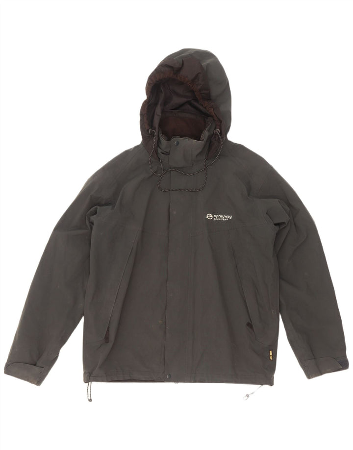Giacca antipioggia da uomo con cappuccio Sprayway UK 38 Poliestere grigio medio