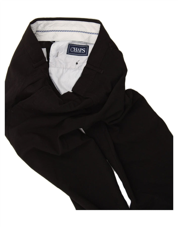 CHAPS Boys Straight Chino Trousers 15-16 Years W28 L30 Black Polyester Vintage Chaps and Second-Hand Chaps from Messina Hembry 