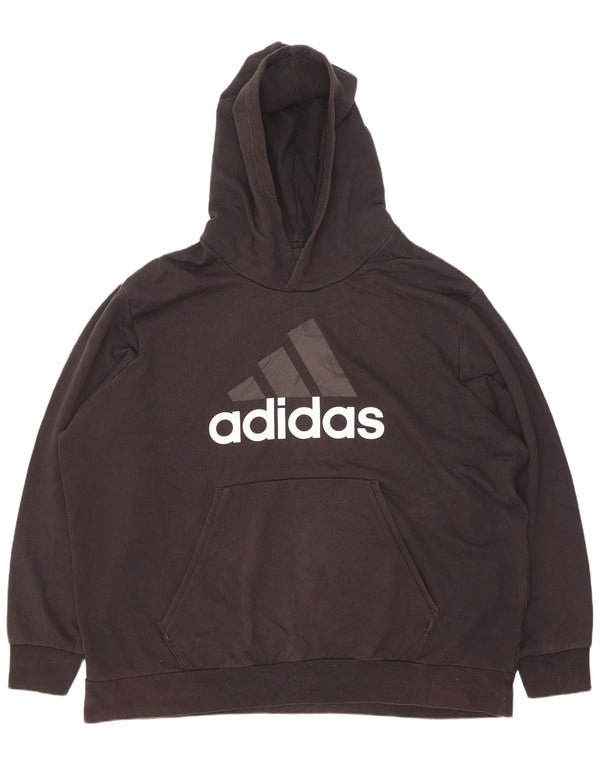 Felpa con cappuccio grafica da uomo Adidas 3XL cotone nero