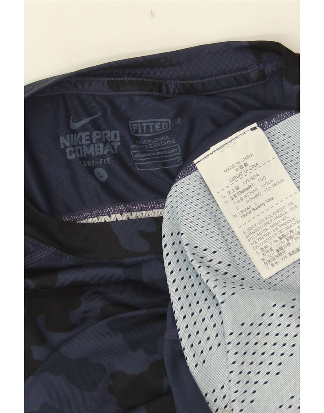 T-shirt Nike Dri Fit da uomo, taglia grande, in poliestere con stampa animalier, blu navy