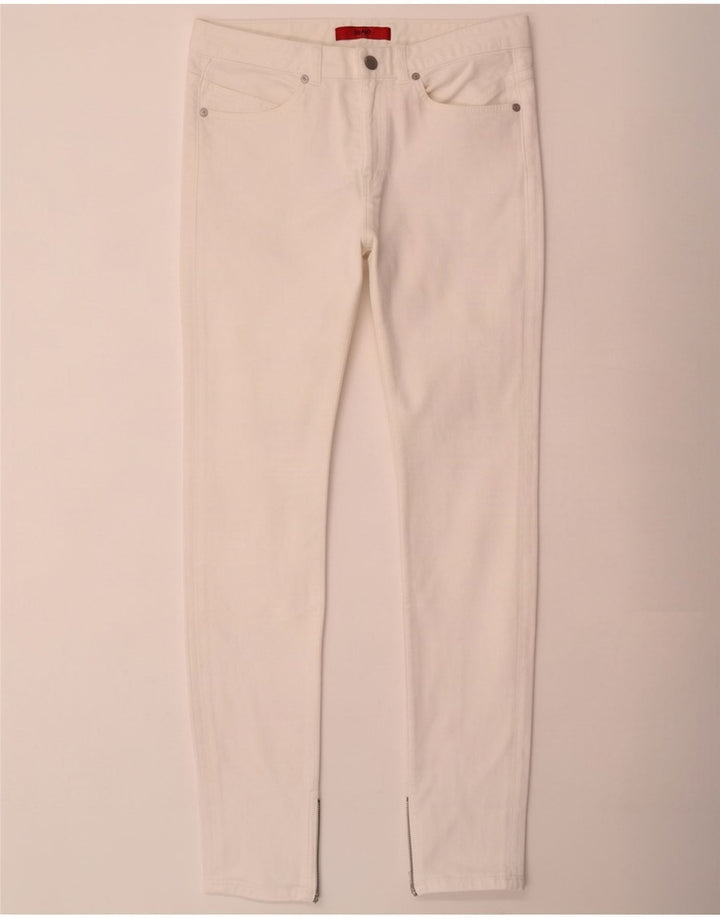 Jeans slim da donna Hugo Boss W28 L32 cotone bianco