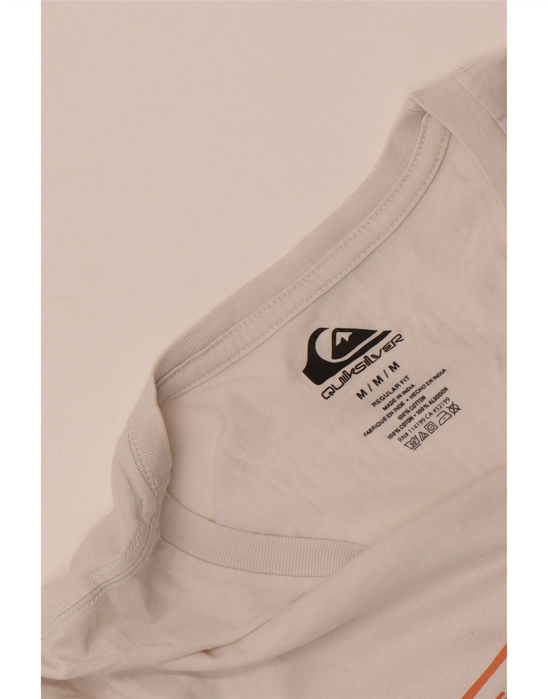 T-shirt grafica da uomo con vestibilità regolare Quiksilver, cotone bianco medio