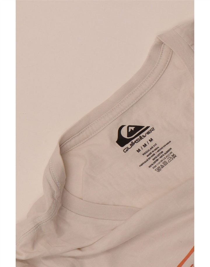 T-shirt grafica da uomo con vestibilità regolare Quiksilver, cotone bianco medio