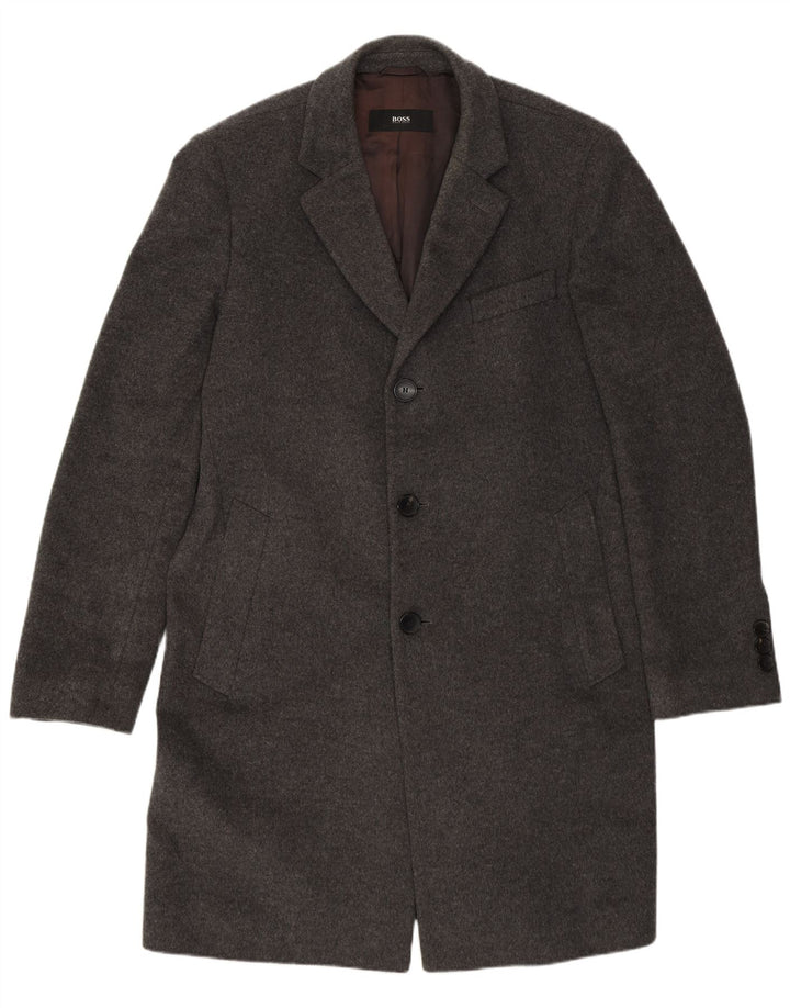 Cappotto da uomo Hugo Boss EU 50 grande lana vergine grigia