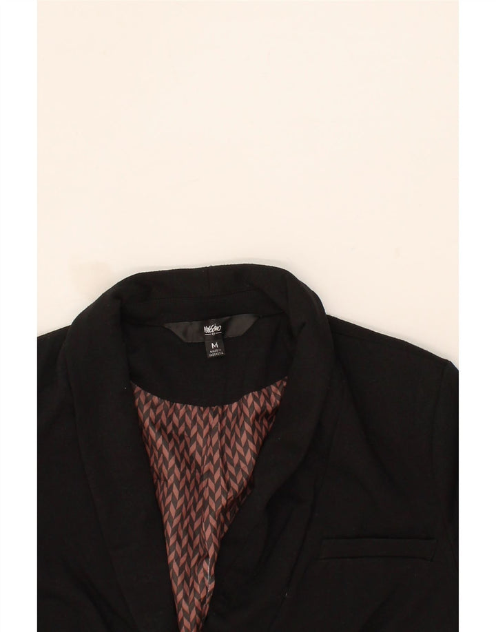 MOSSIMO Womens 3/4 Sleeve 1 Button Blazer Jacket UK 12 Medium Black Vintage Mossimo and Second-Hand Mossimo from Messina Hembry 